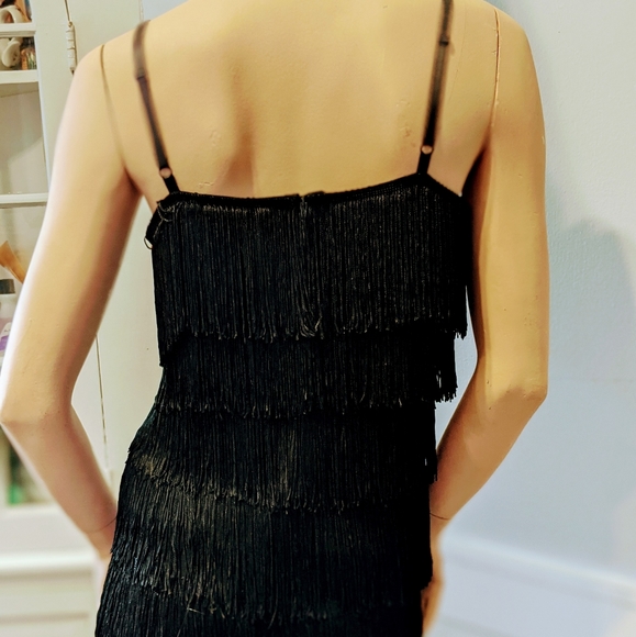 Black mini Flapper Dress Large Wiggle Fancy - Picture 10 of 12